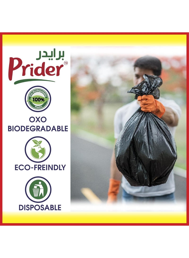 Prider, 30 Gallons Pack of 3, Black, 60 Garbage Bags, Size 60x90 cm, Trash Bags, Bin Liner, Waste Bags for Indoor and Outdoor Purposes - Image 2